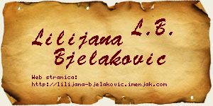 Lilijana Bjelaković vizit kartica